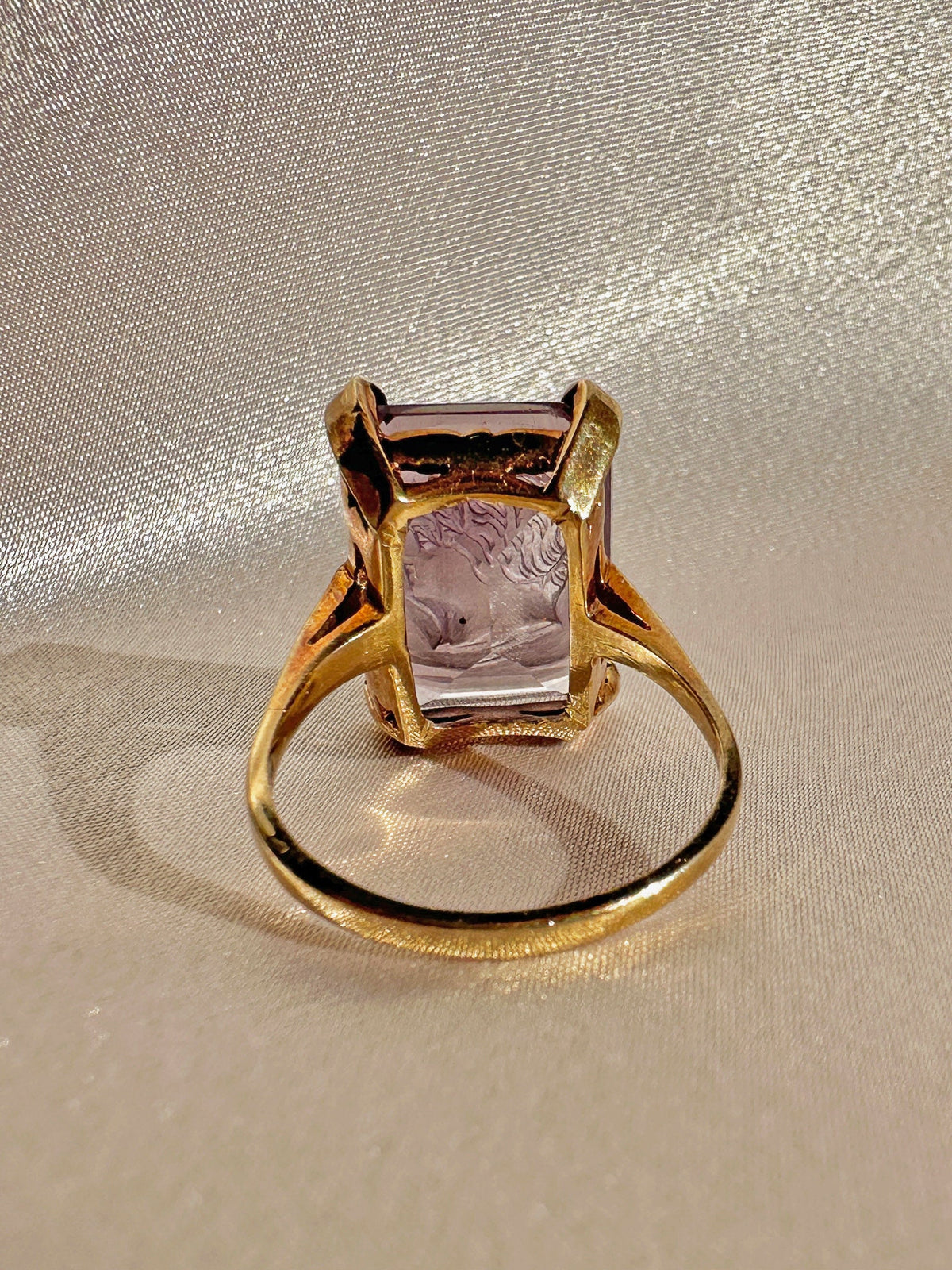 Antique Amethyst Intaglio Dress Ring