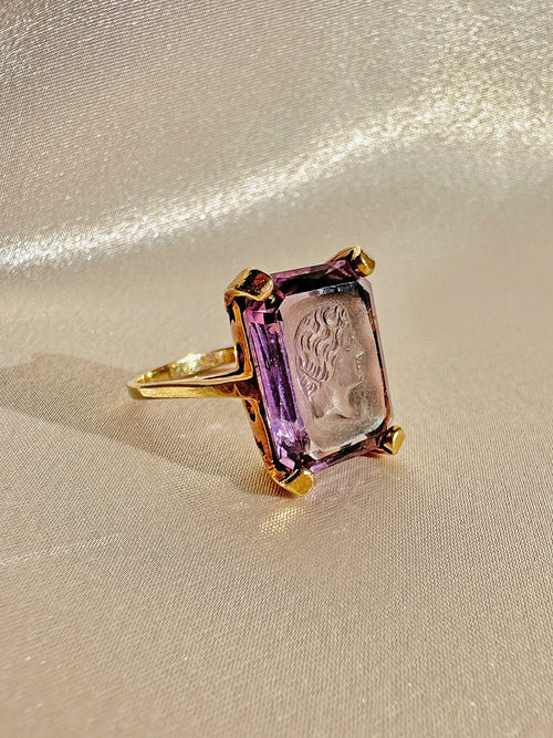 Antique Amethyst Intaglio Dress Ring
