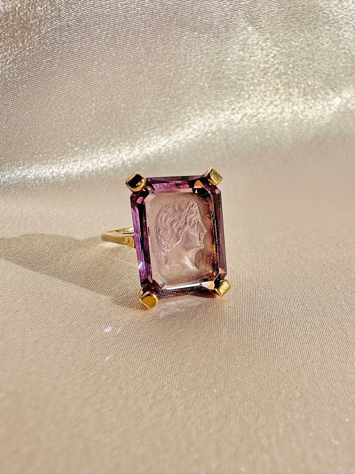 Antique Amethyst Intaglio Dress Ring