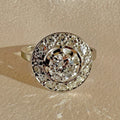 Antique French Diamond Halo Transitional Ring 1930s
