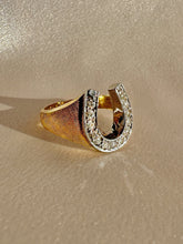 Load image into Gallery viewer, Vintage Diamond Satin Horseshoe Ring
