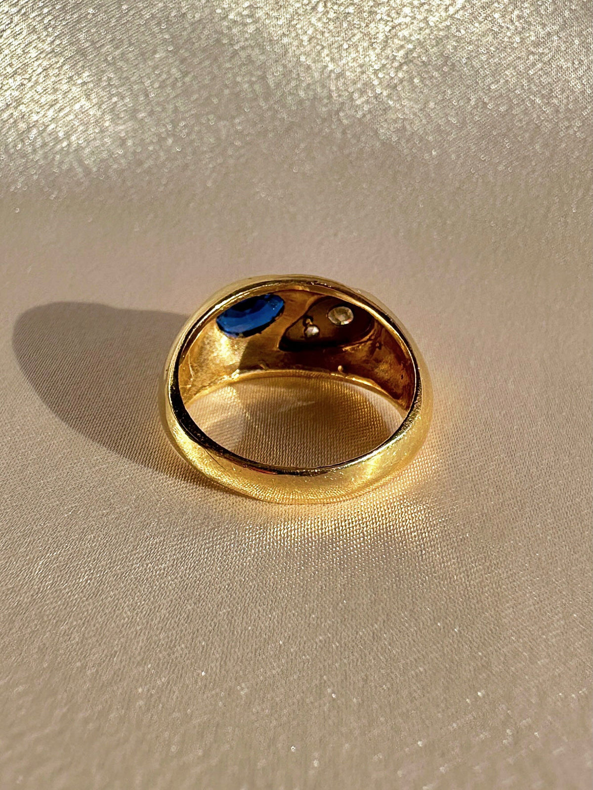 Vintage Sapphire Diamond Pear Soprano Ring