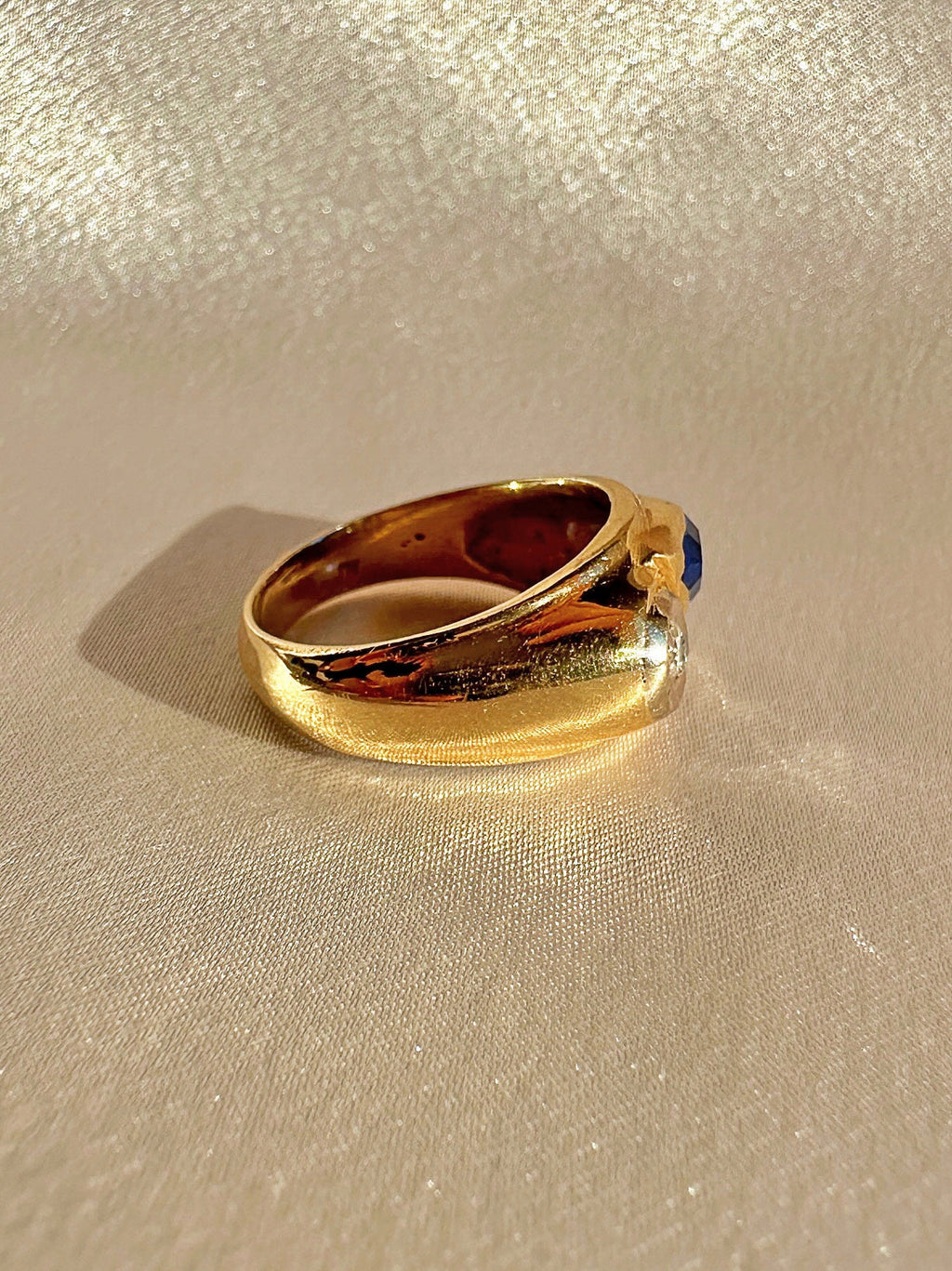 Vintage Sapphire Diamond Pear Soprano Ring