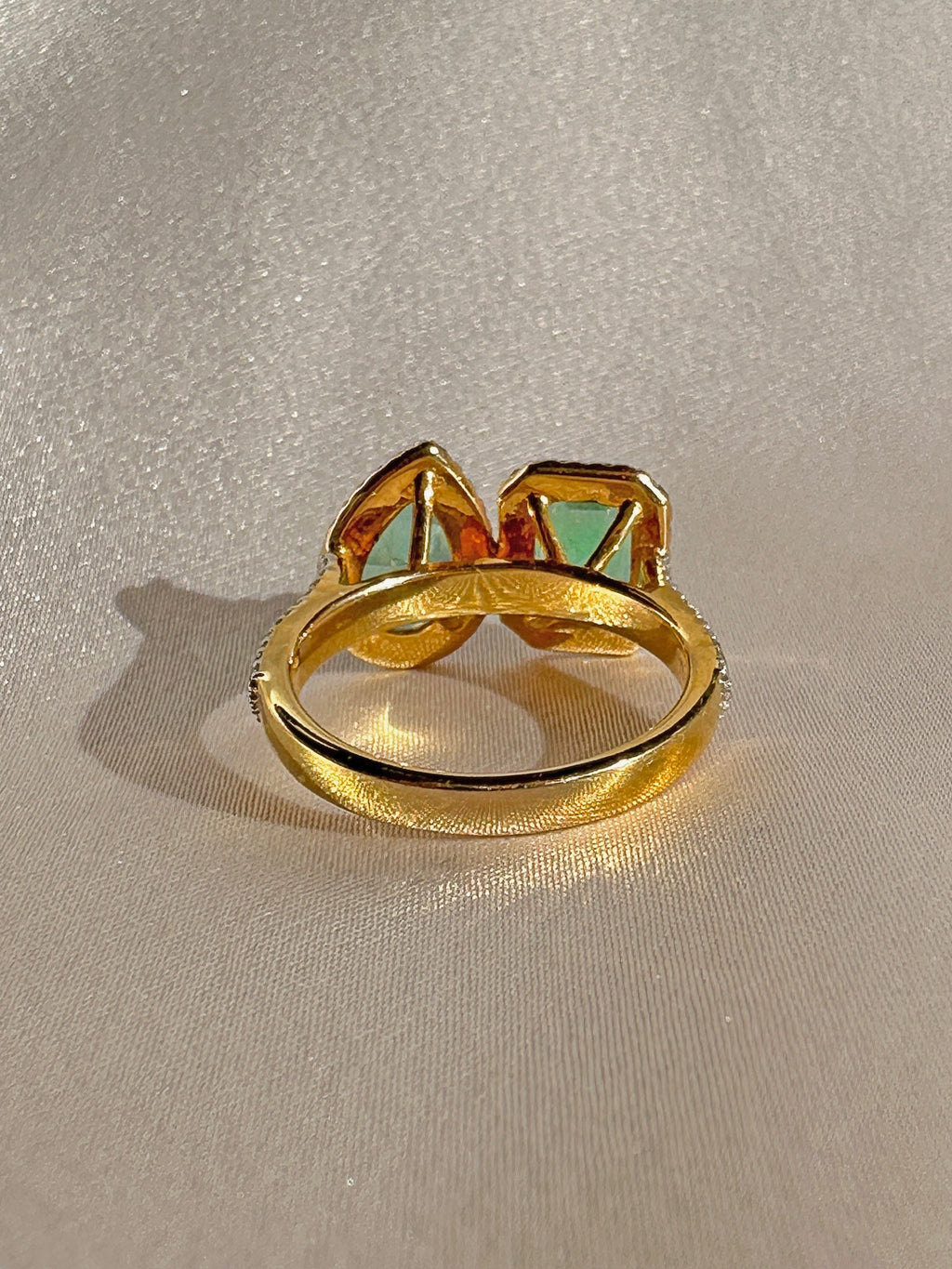 Emerald Diamond Toi et Moi Ring 3.50cts