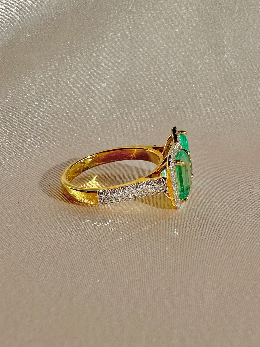 Emerald Diamond Toi et Moi Ring 3.50cts