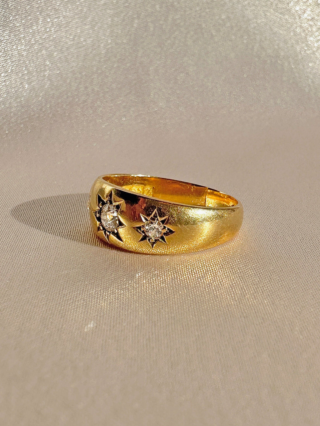 Antique 18k Diamond Euro Starburst Trilogy 1899