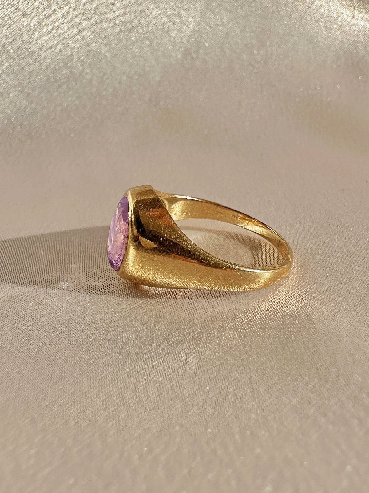 Antique Lilac Amethyst Signet Ring 1916