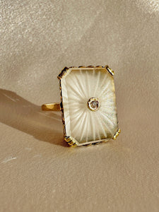 Antique Diamond Crystal Burst Deco Ring