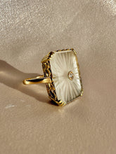 Load image into Gallery viewer, Antique Diamond Crystal Burst Deco Ring
