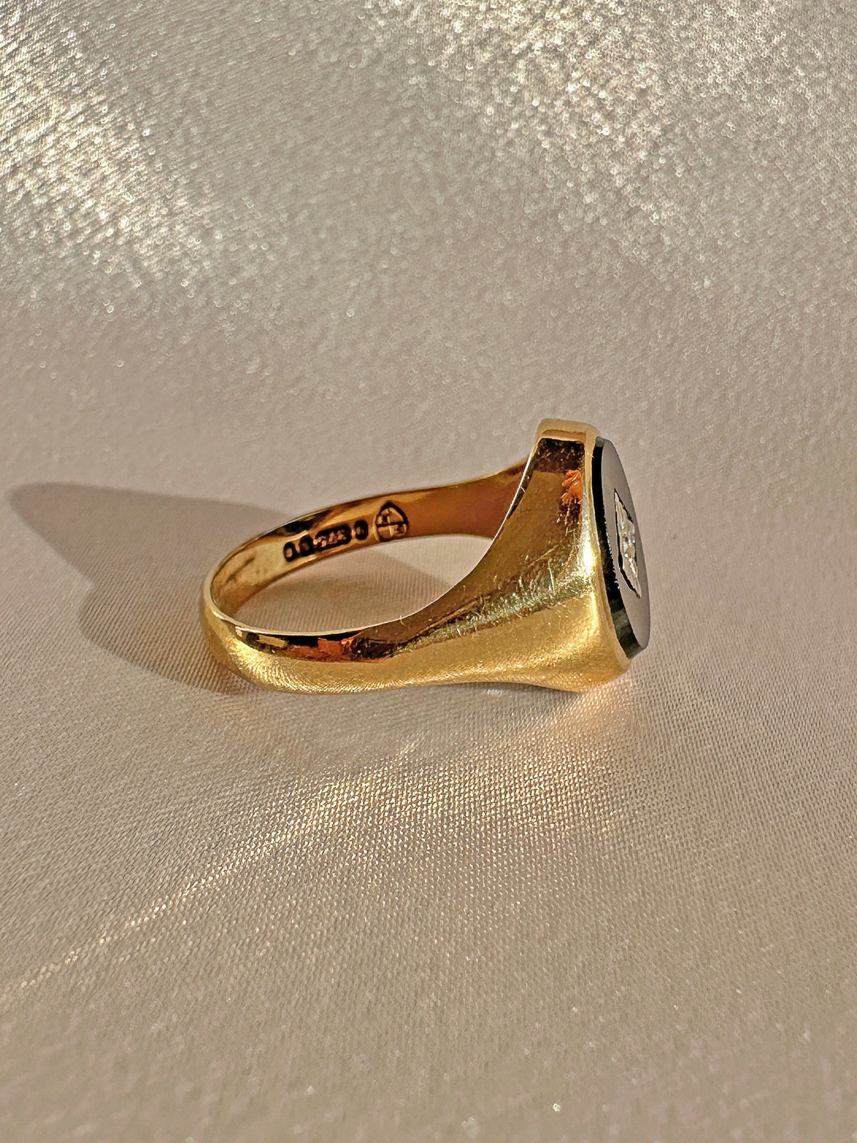 Vintage Onyx Diamond Oval Signet 1967