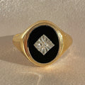 Vintage Onyx Diamond Oval Signet 1967