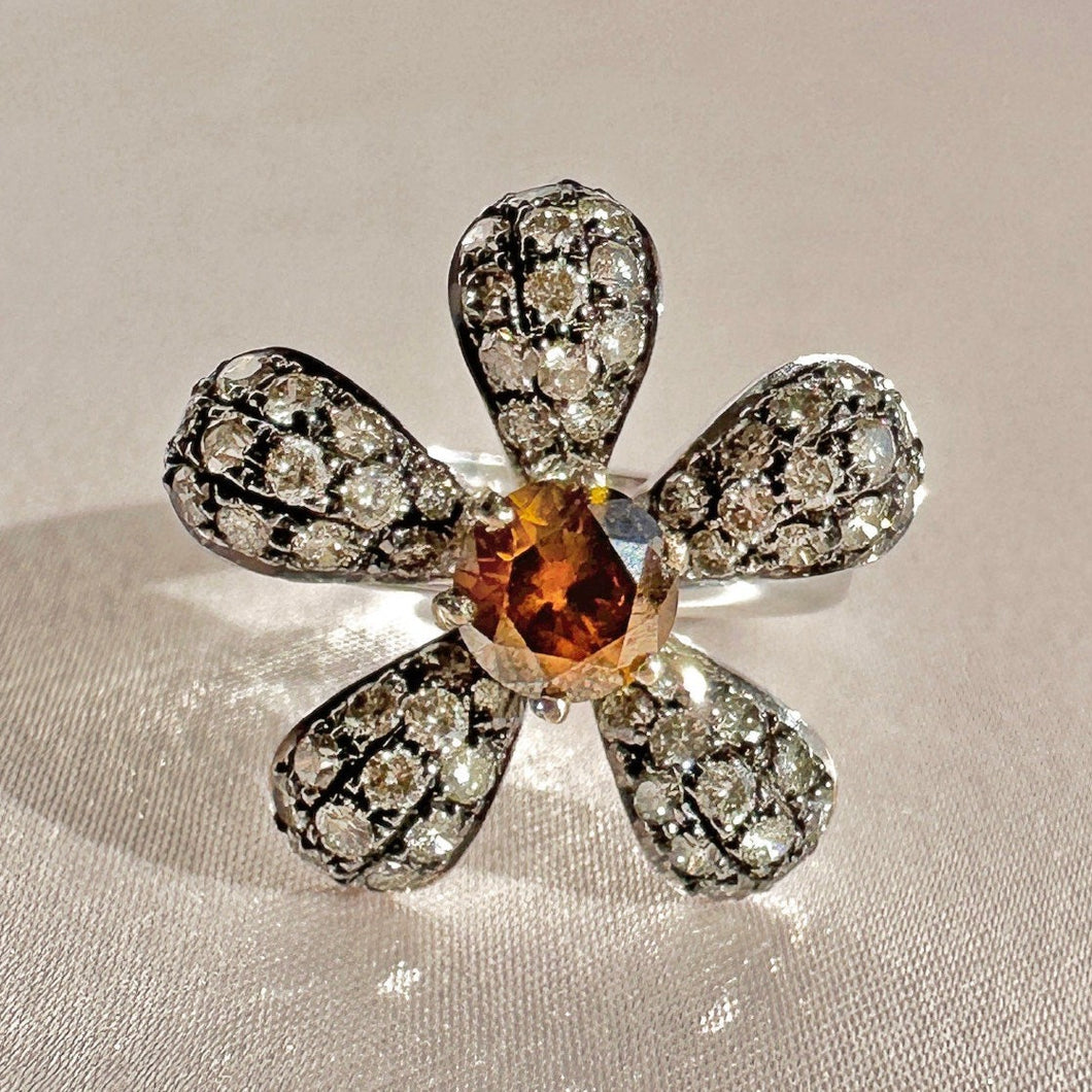 Vintage Diamond Daisy Ring 2.10 CTW