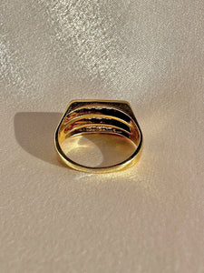 Vintage Diamond Pave Row Signet Ring