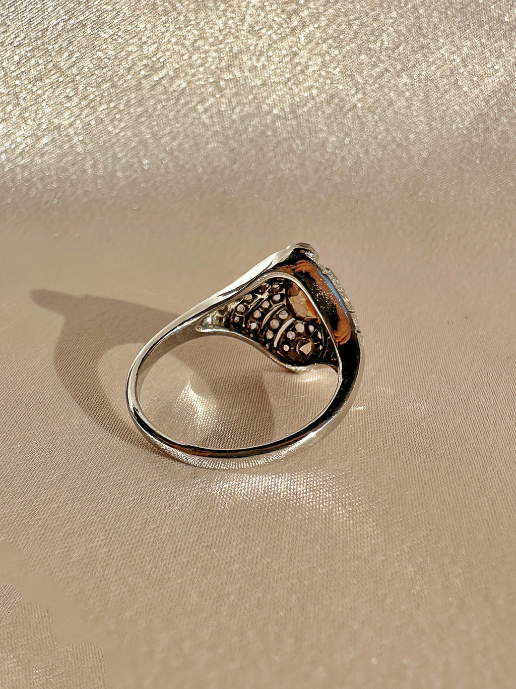 Vintage Choco Diamond Deco Ring 1.52 CTW