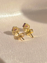 Load image into Gallery viewer, Vintage 9k Garnet Pear Cut Earrings
