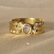 Load image into Gallery viewer, Vintage 18k Mauve Star Sapphire Diamond Coil Band
