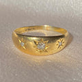 Antique 18k Trilogy Diamond Starburst Gypsy Ring 1913