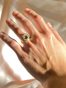 Vintage 10k Diamond Horseshoe Ring