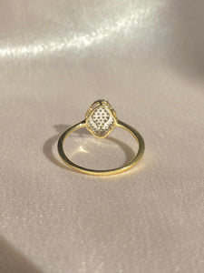 9k Diamond Elongated Clover Cluster Ring