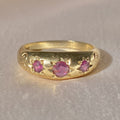 Vintage 9k Ruby Starburst Ring 1978