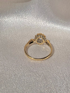 Vintage 9k Tanzanite Diamond Cluster Ring