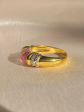 Load image into Gallery viewer, Vintage 18k Morganite Diamond Cabochon Ring
