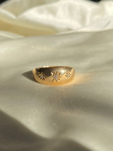 Antique 18k Trilogy Diamond Gypsy Ring
