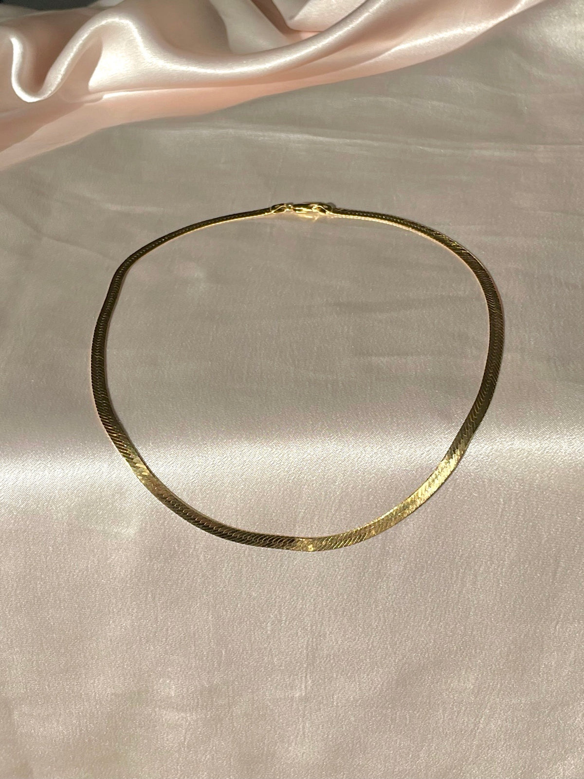 Vintage 14k Herringbone Link Chain 18"