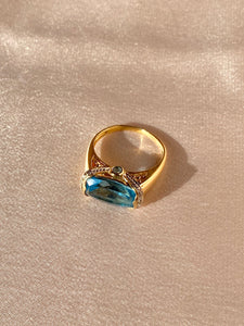 Vintage 14k Topaz Diamond Ring