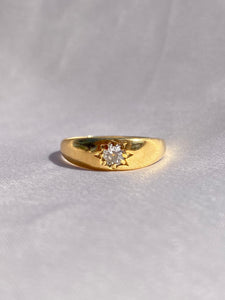 Antique 18k Solitaire Diamond Gypsy Ring 'From Marie 1927'