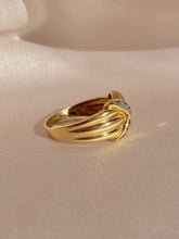 Load image into Gallery viewer, Vintage 10k Chunky Ribbed Diamond X Ring
