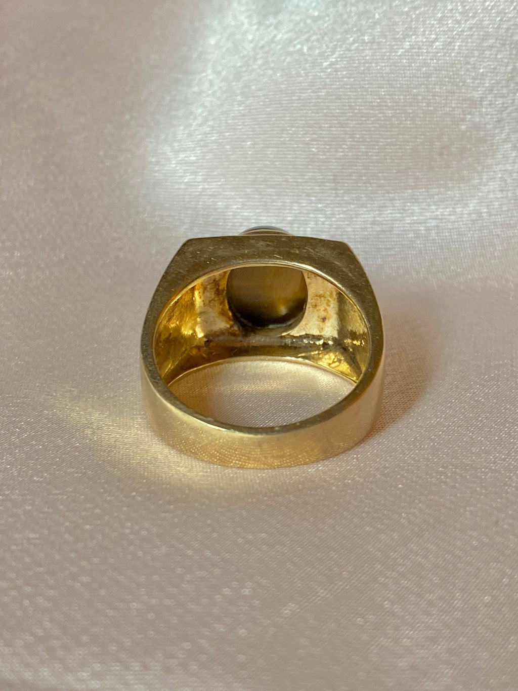 Vintage 9k Tigers Eye Chunky Signet Ring