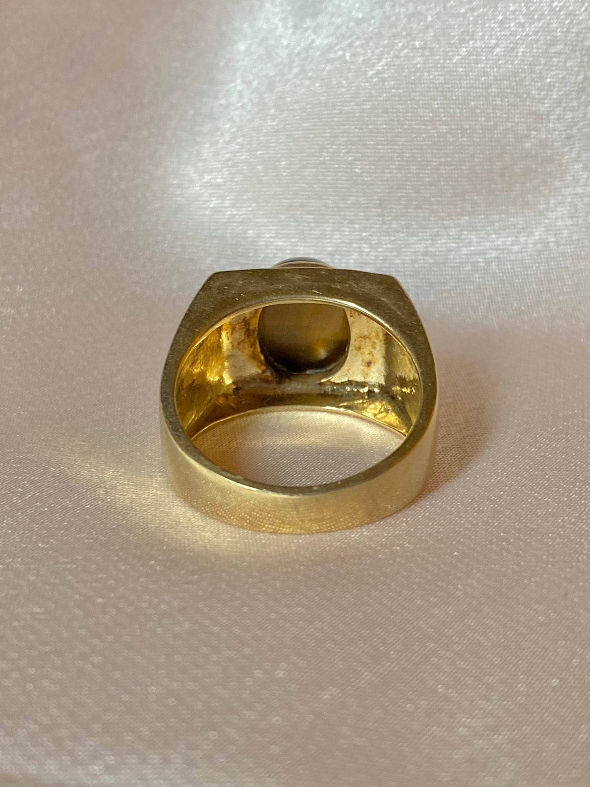 Vintage 9k Tigers Eye Chunky Signet Ring