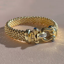 Load image into Gallery viewer, Vintage 14k Diamond Sapphire Cabochon Bracelet
