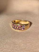 Load image into Gallery viewer, Vintage 9k Amethyst Plum Sapphire Band

