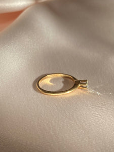 Victorian 14k Gold Old European Cut Solitaire Diamond Belcher Ring