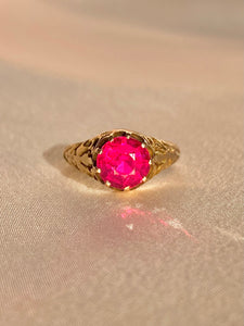 Antique Synthetic Ruby Filigree Ring