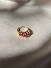 Load image into Gallery viewer, Vintage 14k Gold Tiered Ruby Ring

