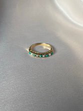 Load image into Gallery viewer, Vintage 9k Turquoise Pearl Half Eternity Ring
