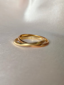 Vintage 9k Two Tone Russian Wedding Band