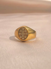Load image into Gallery viewer, Vintage 9k Diamond Cluster Signet Ring
