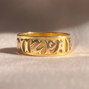 Antique 9k Gold Mizpah 1899 Ring Band