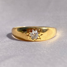 Load image into Gallery viewer, Antique 18k Solitaire Diamond Gypsy Ring &#39;From Marie 1927&#39;
