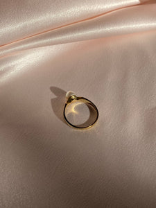 Vintage Mid Century 10k Gold Natural Pearl Ring