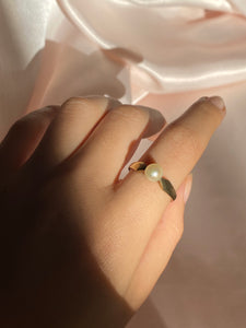 Vintage Mid Century 10k Gold Natural Pearl Ring
