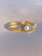 Load image into Gallery viewer, Antique 18k Deco Diamond Pearl Cluster Engagement Ring
