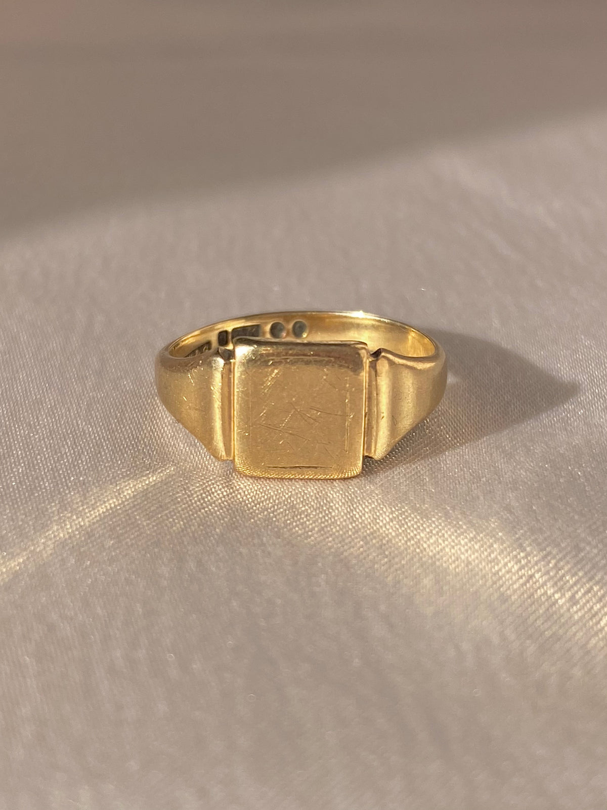 Vintage 9k Square Signet Ring 1950s