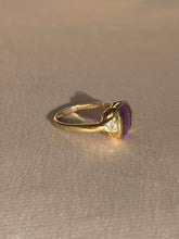 Load image into Gallery viewer, Vintage 9k Amethyst Diamond Scroll Ring
