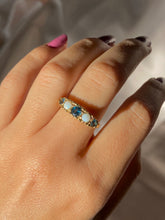 Load image into Gallery viewer, Vintage 9k Topaz Opal Boat Ring Forever Always
