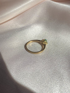 Vintage 14k Columbian Emerald + Diamond Ring